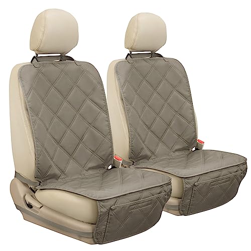 YESYEES Dog Front Seat Covers for Cars, 2 Pack Waterproof Bucket Seat Covers for Dogs with 4 Nonslip Straps, Long-Lasting Pet Car Seat Protector Universal Fit for Cars Trucks and SUVs (Khaki) - color: KHAKI