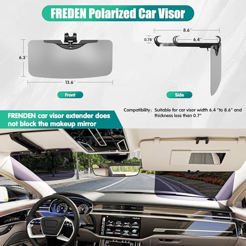 Sun Visor Extender for Car - Universal Adjustable Side Window Sun Blocker UV400, Folding Clip-On Visor Extension, Easy Install & Glare Reduction (Black-2 Pack)