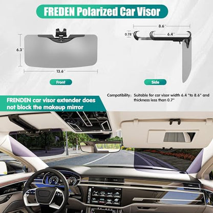 Sun Visor Extender for Car - Universal Adjustable Side Window Sun Blocker UV400, Folding Clip-On Visor Extension, Easy Install & Glare Reduction (Black-2 Pack)