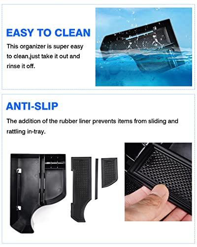 Autorder Center Console Organizer for 2023 2024 2025 2026 Kia NIRO Accessories Gear Shift Storage Box Gear Shifter Insert Tray with Black Mats - size: 2023-2026 Kia NIRO (SG2)