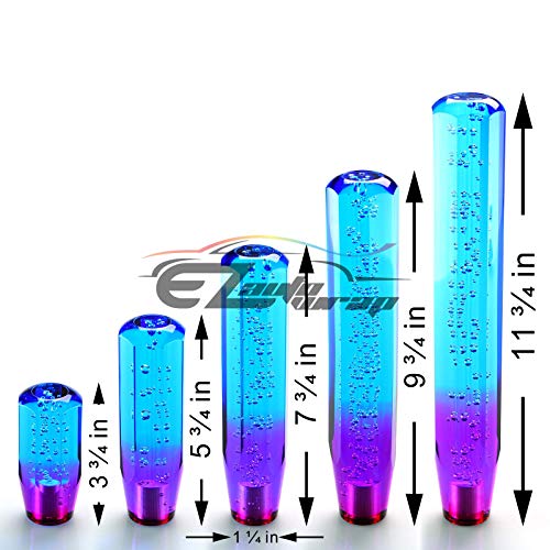 EZAUTO WRAP Shift Knob Stick Crystal Transparent Bubble Purple Blue Throw Gear Shifter 10cm - color: Blue Purple, size: 10cm