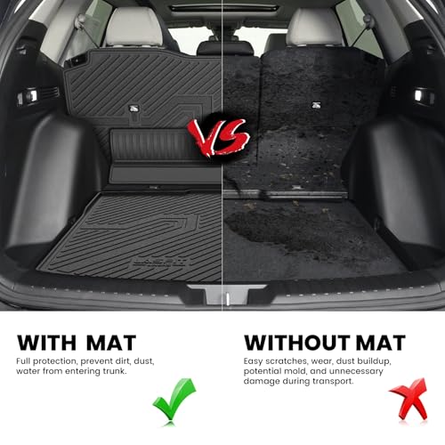 LASFIT Cargo Mat with Backrest Mat for Honda CR-V 2026 2025 2024 2023 (Gasoline Only), All Weather Custom Fit TPE Trunk Mat Trunk Liner Cargo Liner with Seatback Mat (Lower Position) - style: 2）For Honda CR-V | 2023-2026 | Cargo Mat with Backrest Mat (Low
