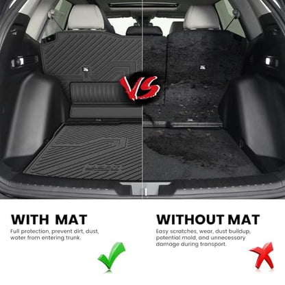 LASFIT Cargo Mat with Backrest Mat for Honda CR-V 2026 2025 2024 2023 (Gasoline Only), All Weather Custom Fit TPE Trunk Mat Trunk Liner Cargo Liner with Seatback Mat (Lower Position) - style: 2）For Honda CR-V | 2023-2026 | Cargo Mat with Backrest Mat (Low