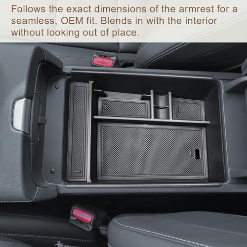 Center Console Organizer Compatible with 2025 2026 Nissan Murano SV/SL/Platinum Accessories, Custom-fit Armrest Storage Box Double-Layer Insert Tray Secondary Compartment Coin Holder ABS