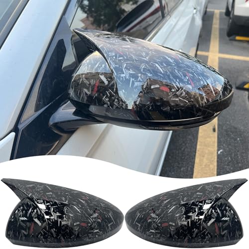 MUXEE 2PCS New Sports Rear Mirror Cover Caps for Nissan sentra 2020-2025/Altima Sedan 2019-2025 ABS Side Door Wing Mirror Cap Covers Exterior car Accessories - Forged Black Style - color: Forged Black Style