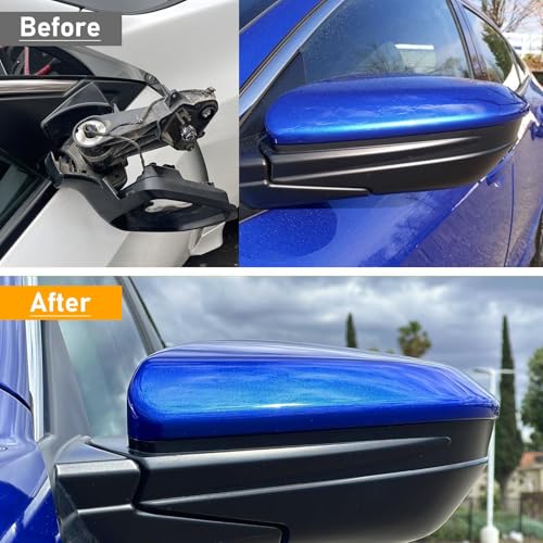 Moonlinks Compatible with 2016-2021 Honda Civic Driver Side Mirror Cover Replacement,Aegean Blue Metallic for 10th Gen Civic,2019-2022 Insight,Left Side Door Rearview Mirror Cap Trim(1PC) - size: 10th-left Blue