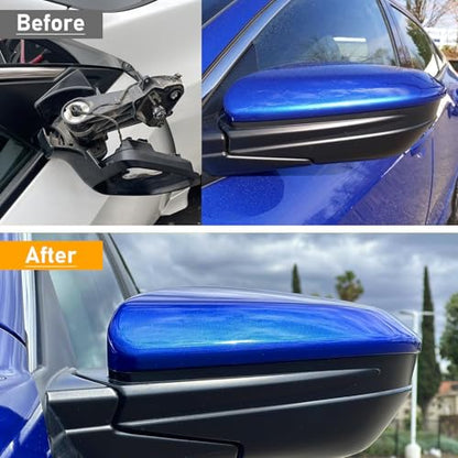 Moonlinks Compatible with 2016-2021 Honda Civic Driver Side Mirror Cover Replacement,Aegean Blue Metallic for 10th Gen Civic,2019-2022 Insight,Left Side Door Rearview Mirror Cap Trim(1PC) - size: 10th-left Blue