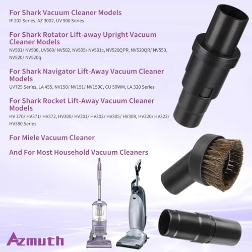 25mm Horse Hair Round Dust Brush, 1.25" Vacuum Brush Attachment with 2Vacuum Hose Adapter for Shark Vacuum Attachment and Most Household Vacuum Cleaners - 3 Pcs - style: 3-Pack