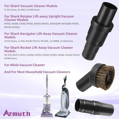 25mm Horse Hair Round Dust Brush, 1.25" Vacuum Brush Attachment with 2Vacuum Hose Adapter for Shark Vacuum Attachment and Most Household Vacuum Cleaners - 3 Pcs - style: 3-Pack
