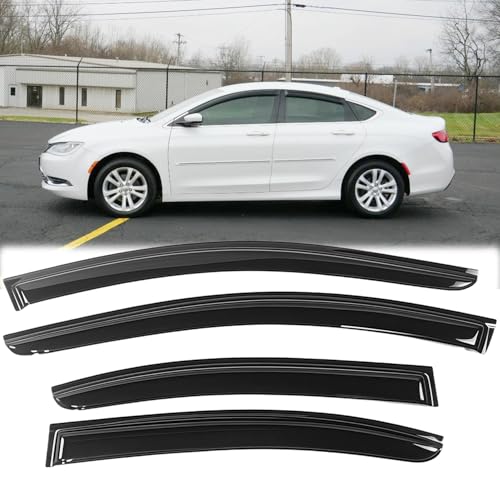 94997 Sunproof Waterproof Side Window Wind Deflector Window Visor fit for 2015-2017 Chrysler 200, 4pcs Protective Replacements Rain Guards Set - size: 2015-2017 Chrysler 200