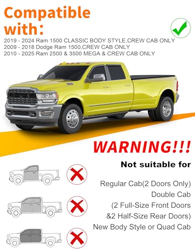 Extra-Thick Window Rain Guard for Dodge Ram 1500 2009-2024 Ram 2500&3500 2010-2025 Rain Guards Tape-on Side Truck Window Visors Vent Visor Window Deflectors Vent Shades Car Accessories - size: Fit for 09-24 Ram 1500/10-25 Ram 2500 & 3500