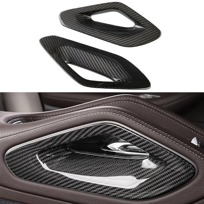 NVCNX Hard Carbon Fiber Accessories for Mercedes Benz GLE GLS 350 450 450e 580 53 63 S AMG 2020 2021 2022 2023 2024 2025 2026 Center Console Sides Armrest Cover Molding Interior Trim 2PCs - color: Center Console Sides Armrest Handle Trim