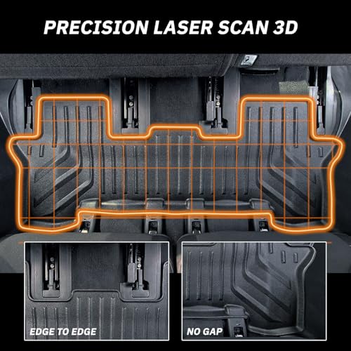 Premium MAXPRO Floor Mats for 2023-2025 Honda Pilot 1st & 2nd Row Set All Weather Mat Waterproof TPE Floor Liners Custom Fit Automotive Floor Mats Honda Pilot Accessories Car Mats Full Set SUV Liners - size: 1st & 2nd Row