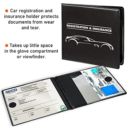 CANOPUS Car Registration and Insurance Holder, Car Document Holder, Vehicle Registration and Insurance Card Holder, Wallet for Auto, Trailer, Motorcycle, Truck, Vehicle Paperwork Organizer (2 Pack) - size: Car