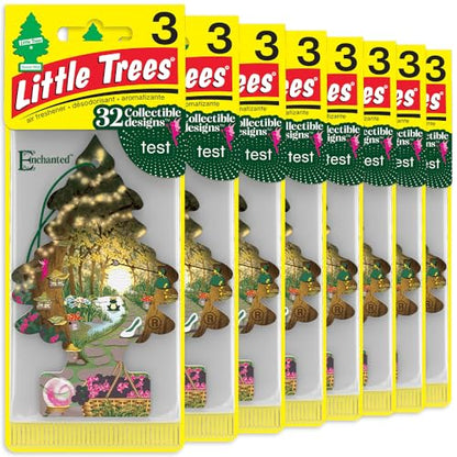 LITTLE TREES Car Air Freshener | Hanging Tree Provides Long Lasting Scent for Auto and Home | Enchanted, 24 Air Fresheners - color: Enchanted