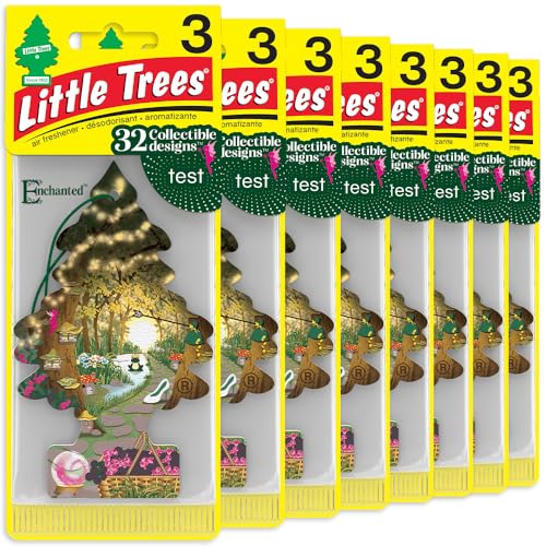 LITTLE TREES Car Air Freshener | Hanging Tree Provides Long Lasting Scent for Auto and Home | Enchanted, 24 Air Fresheners - color: Enchanted