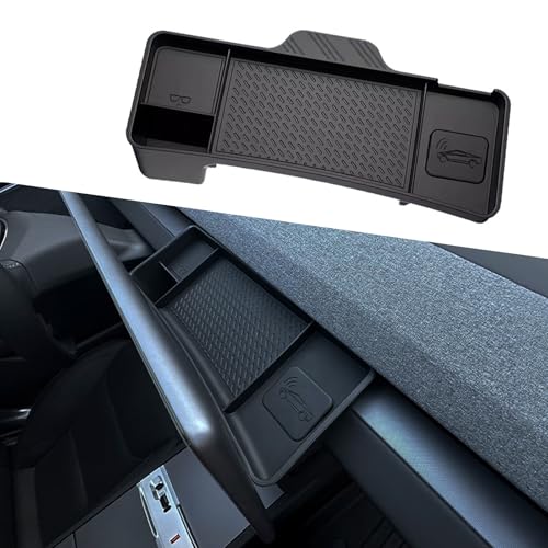 yhcdsea for 2024-2026 Tesla Model 3 Highland and 2025 2026 Tesla Model Y Juniper Center Console Organizer Behind Screen Storage Box Dashboard Hidden Tray Interior Accessories - color: 2024 2025 M3/2025 MY