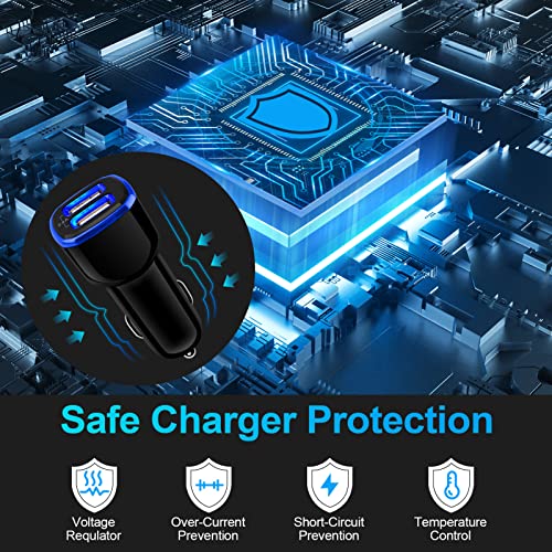 Car Charger iPhone, 5Pack 2.4A 12V USB Adapter Car Cigarette Lighter USB Charger Car Plug for iPhone 17 16e 16 15 14 13 12 11 SE XR XS X 8 7 6,Samsung Galaxy S25 S24 S23 S22 S21 S10 S9,Android,Kindle