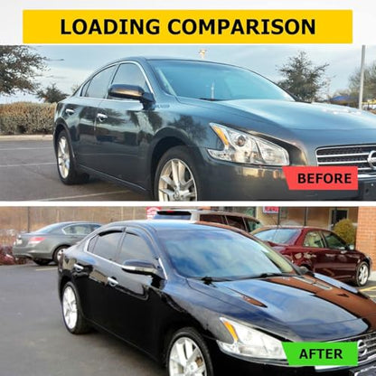 Side Window Deflector Visor Rain Guard fit for 2009-2015 Nissan Maxima,4pcs Outside Mount Tape-on Shatterproof Dark Smoke Window Shades 94100 - size: 2009-2015 Maxima