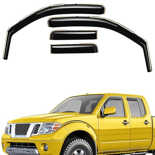 Extra Durable Window Deflectors in-Channel Window Visors Rain Guards Fit for Frontier 2005-2021 Crew Cab, Sun Visors, Wind Vent for Shades, Exterior Car Accessories - 4 pcs. AG0863 - color: For Nissan Frontier 05-21