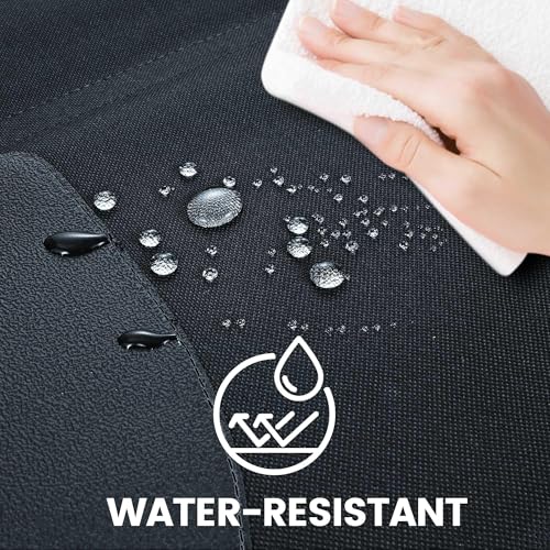 PIDO Car Seat Protector, 2 Pack Seat Protector Under Baby Car Seat with Thick Padding and Non-Slip Back, Waterproof Carseat Protection Cover Pad for Vehicle Leather Upholstery, Black - color: Black