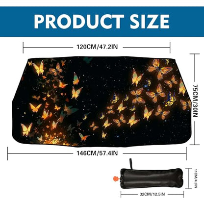 Butterfly Car Windshield Sun Shade Umbrella Front Window Heat Insulation Protection Keep Vehicle Cool for Most Vehicles UV Block Heat for Cars Trucks SUVs - color: Butterfly