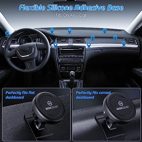 WixGear Magnetic Car Mount [2-Pack] - Universal Stick-On Dashboard Magnetic Phone Holder for Car, Strong Magnet Mount for Cell Phones & Mini Tablets with Swift-Snap Technology