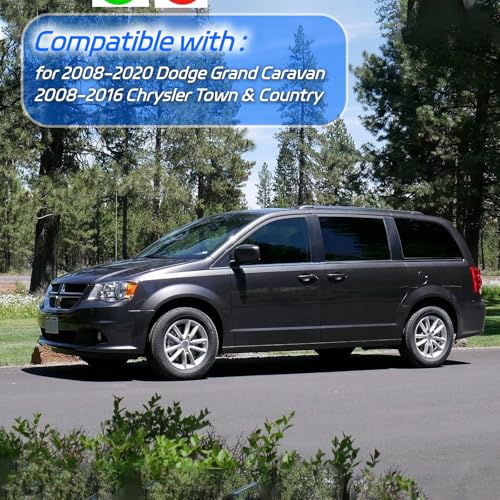 Rain Guard Fit for 2008-2020 Dodge Grand Caravan, 2008-2016 Chrysler Town & Country, Outside Mount Side Window Visor Vent Deflector Shade, 4pcs - size: For 2008-2020 Grand Caravan