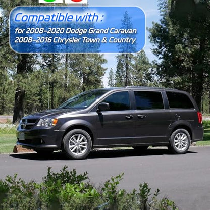 Rain Guard Fit for 2008-2020 Dodge Grand Caravan, 2008-2016 Chrysler Town & Country, Outside Mount Side Window Visor Vent Deflector Shade, 4pcs - size: For 2008-2020 Grand Caravan