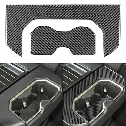 NVCNX Real Premium Carbon Fiber for Toyota Tundra 2022-2026 / Sequoia 2023-2026 2024 2025 Truck Pickup SUV Center Console Armrest Cup Holder Cover Interior Trim Accessories Overlay Sticker Decal 2PCs - color: Center Console Armrest Cup Holder Trim