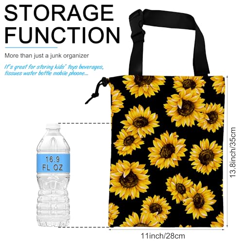 Car Trash Bag Sunflower Car Garbage Bag Hanging Car Trash Can for Back Seat with Drawstring - color: Sunflower