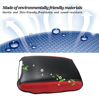SKTU for 2024 2025 2026 Nissan Pathfinder Center Console Cover 2022-2026 Pathfinder Armrest Cover 2023 2024 2025 2026 Pathfinder Accessories Pathfinder R53 Automotive Center Console Soft Cushion (Red) - color: 2022-2026 Pathfinder Red