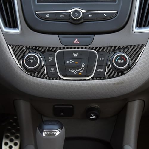 Black Carbon Fiber Compatible with Chevy/Chevrolet Malibu 2016-2025 2017 2018 2019 2020 2021 2022 2023 2024 Accessories Car Dash Climate Panel Cover Interior Trim Sticker Decal -B - color: Central Control Frame -B