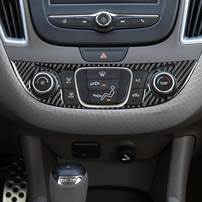 Black Carbon Fiber Compatible with Chevy/Chevrolet Malibu 2016-2025 2017 2018 2019 2020 2021 2022 2023 2024 Accessories Car Dash Climate Panel Cover Interior Trim Sticker Decal -B - color: Central Control Frame -B