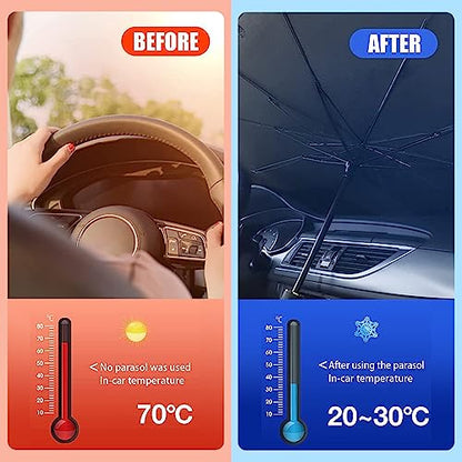 1 PC Windshield Sun Shade for Car, Foldable Reflective Sunshade for Front Window Protect Vehicle from UV Sun and Heat, Keeps Vehicle Cool Fit Most Vehicles - Opening Design (55 x 31 inches) - size: 55"*31" # Opening Design