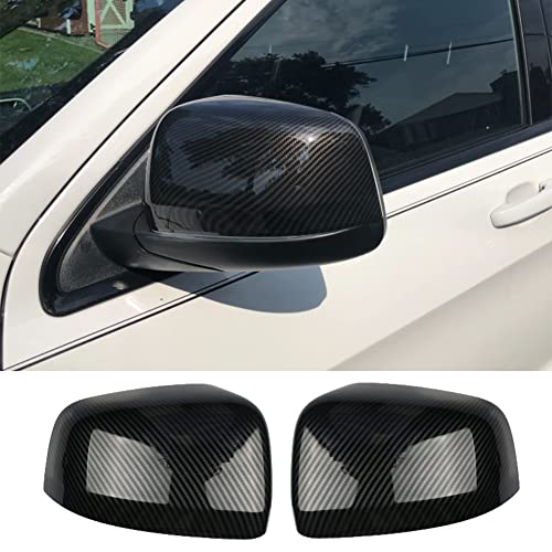 sportuli Carbon Fiber Mirror Covers +Door Handle Covers Replacement for 2011-2021 Jeep Grand Cherokee and Dodge Durango