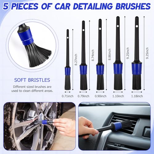 16 Pcs Windshield Cleaner Tool, Car Cleaning Kit with Various Detailing Brushes Set Spray Bottle Cleaner Towel Cleaning Gel Accessories Car Interior Detailing Kit for Windows Vents(Blue) - color: Blue