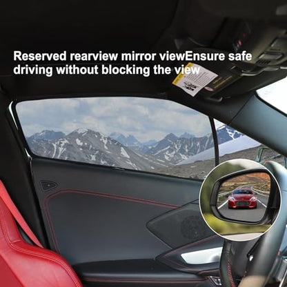 Car Side Window Shades for Corvette C8 2020-2024 Sun Shade Heat Insulation Strong-Light Blocking&UV Protection Privacy Essential Interior for Baby,Car Camping and Napping Curtains (2PCS)