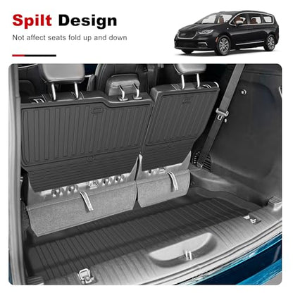 Cargo Mat Fit for 2017-2026 Chrysler Pacifica (Fit Fuel & Hybrid) - All Weather TPE Custom Fit Trunk Mat for Chrysler Pacifica Seatback Mats(Cargo Liner + Backrest Mat) - size: Cargo Liner & Backrest Mat