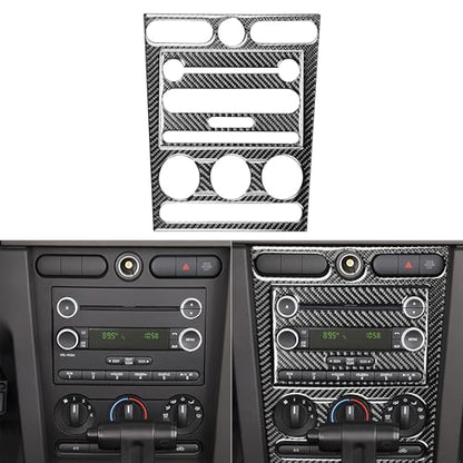 Carbon Fiber Car Interior Trim Stickers Central Instrument Console Panel Cover Kit Compatible with Ford Mustang GT Shelby 2005-2009 Accessories Decals 4PCS - color: CD Console Kit-black