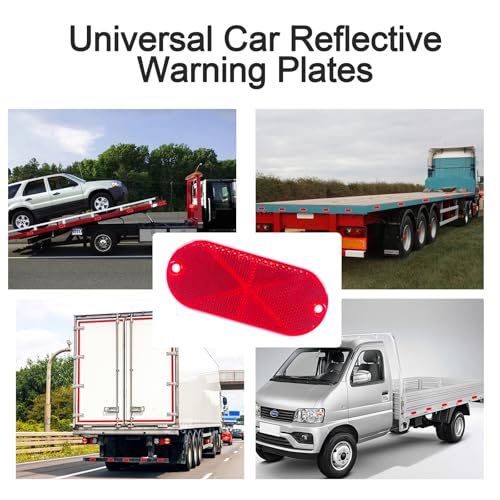 10 Pack 4.5 Inch Red Screw on Reflectors, DOT SAE Approval Road Safety Fence Gate Posts Rear Reflectors for Mailboxes Driveway Trailer Caravan Tunnels Truck Tractor Boat Lorry Motorcycle