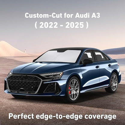 EcoNour Windshield Sunshade Compatible for Audi A3 2022-2023 2024 2025, Sun Visor for Front Windshield & Window Sun Shade Cover, UV Heat Blocker & Protector, Car Accessories - size: For Audi A3 (2022-2025)