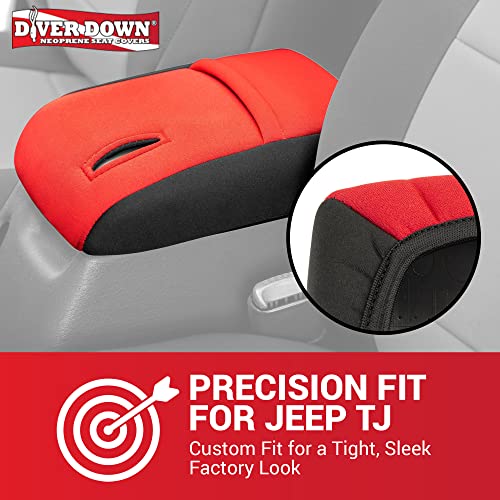 Diver Down Neoprene Center Console Cover - Fits Jeep 1997-2006 TJ Wrangler - Cushioned Armrest Cover - Doesn't Burn Your Elbow - Tight Custom Fit - Comfortable Foam Armrest Pad (97-00 Yellow) - color: Yellow, size: 1997-2000 TJ