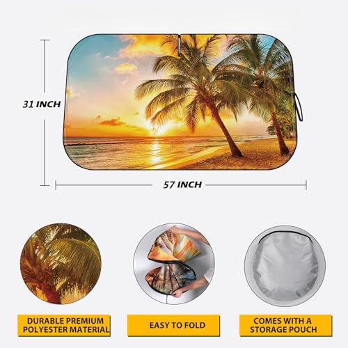 Car Windshield Sun Shade - Reflector Sunshade Offers Ultimate Protection for Car Interior, Cool Reflective Sun Blocker Fits Small Sedans, Mini SUVs - color: Sunrise-Yellow