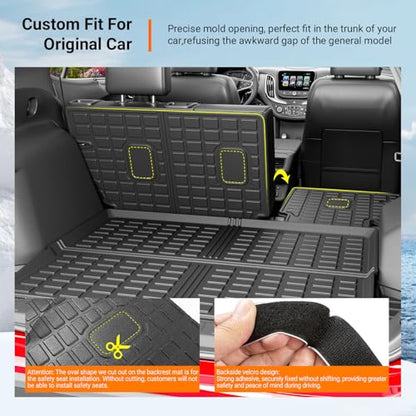 powoq Cargo Mat Compatible with 2018-2024 Chevrolet Equinox GMC Terrain Trunk Liner TPE Cargo Liner Replacement for 2018-2024 Chevy Equinox GMC Terrain Accessories (Trunk Mat+Backrest Mats) - size: Compatible With Equinox/Terrain | 2018-2024