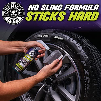 Chemical Guys Galactic Black Wet Look Tire Shine Dressing – High Gloss Tire Spray for Trim & Rubber – Restores Deep Black Shine and Protection for Cars, Trucks, Motorcycles and RVs, 16 oz - size: 16 Fl Oz