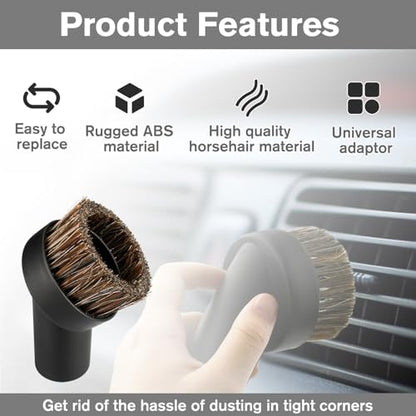 6 Pack Round Dust Brush For Shark Vacuum Attachment Replacement Shark Vacuum Brush Attachment with Vacuum Hose Adapter, For Most Vacuum Cleaners Accessories - style: 6Pack for Shark Vacuum Brush Attachment