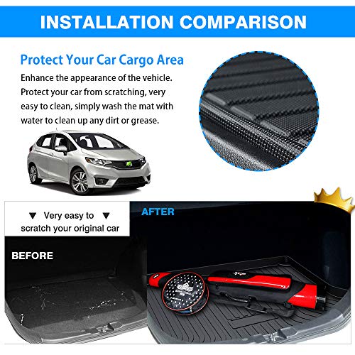 Powerty Cargo Mat Fit for Honda Fit 2015 2016 2017 2018 2019 2020 Trunk Mat Accessories All Weather TPO Rear Cargo Liner Upgrade Material - size: Cargo Mat｜For｜15-20｜Honda Fit