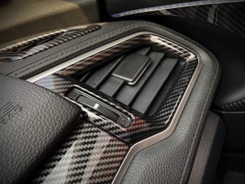GZXinWei Carbon Fiber Grain ABS Car Interior Front Side and Console Air Outlet Vent Frame Trim Sticker for Honda 10th Gen Civic 2016 2017 2018 2019 2020 2021 - color: Carbon Fiber Grain