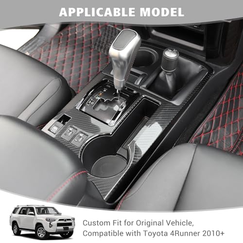 Jimen Compatible with Toyota 4Runner 2010-2023, Gear Shift Panel Cover Interior Trim Accessories (Carbon Fiber) - color: Carbon Fiber